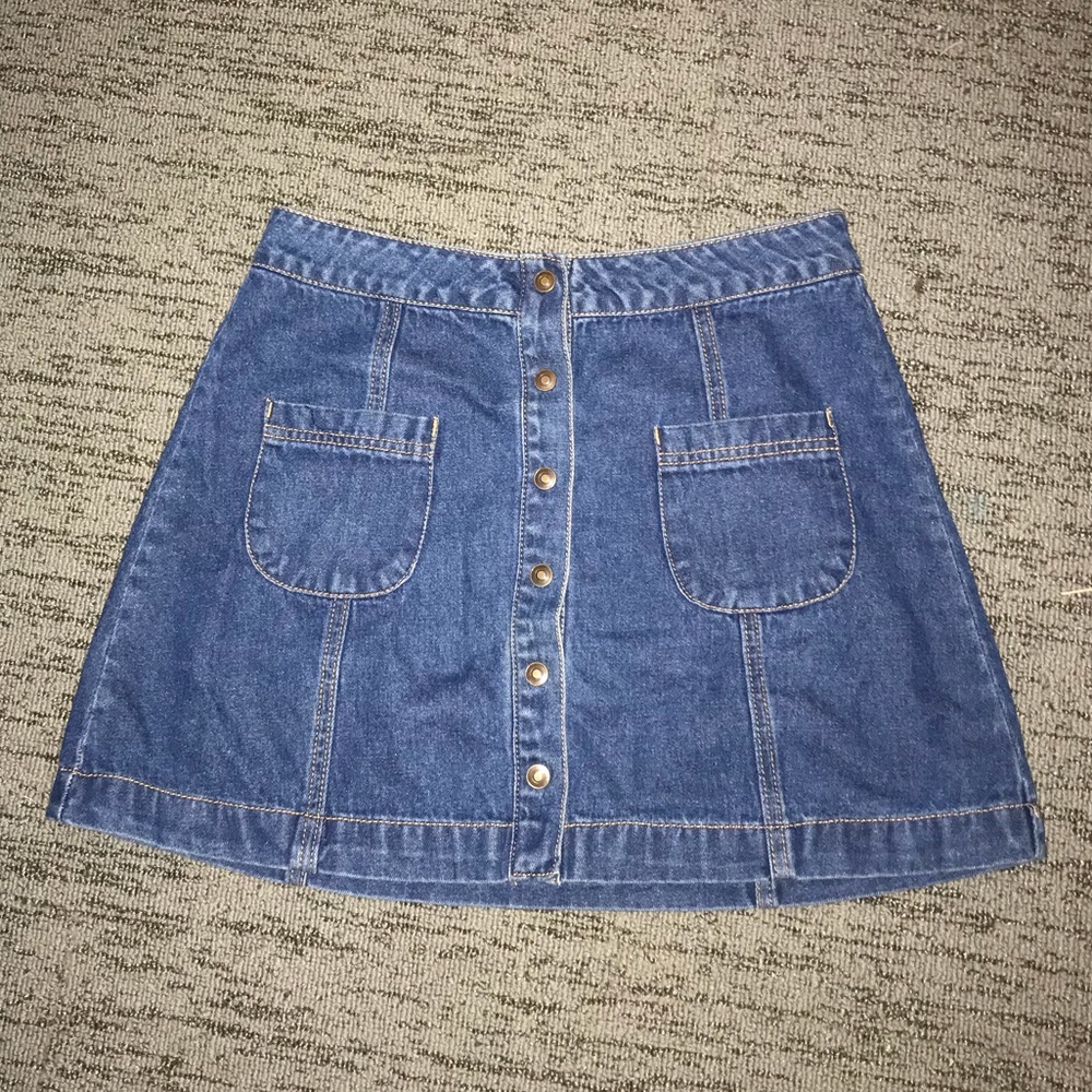Forever 21 Denim Button Down Skirt